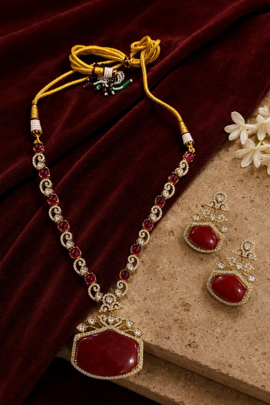 Ruby necklace set