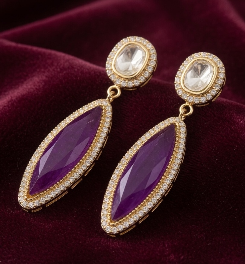 Amethyst Luxe Drop Earrings thumbnail