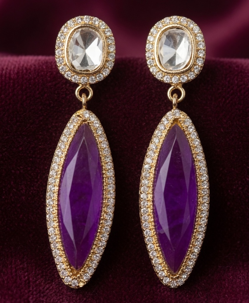 Amethyst Luxe Drop Earrings thumbnail