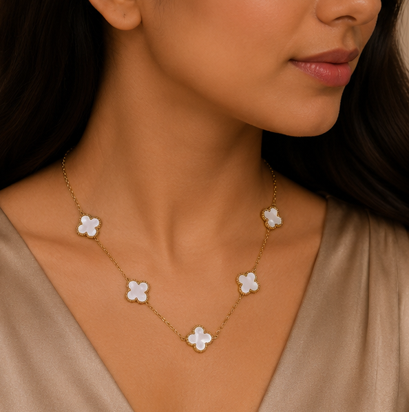 Ivory Clover Charm Necklace thumbnail