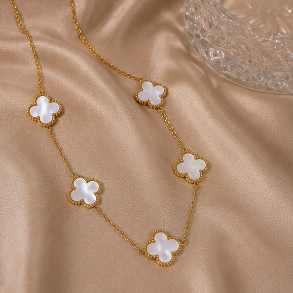 Ivory Clover Charm Necklace thumbnail