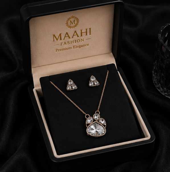 Crystal Bloom Pendant Set alternate view