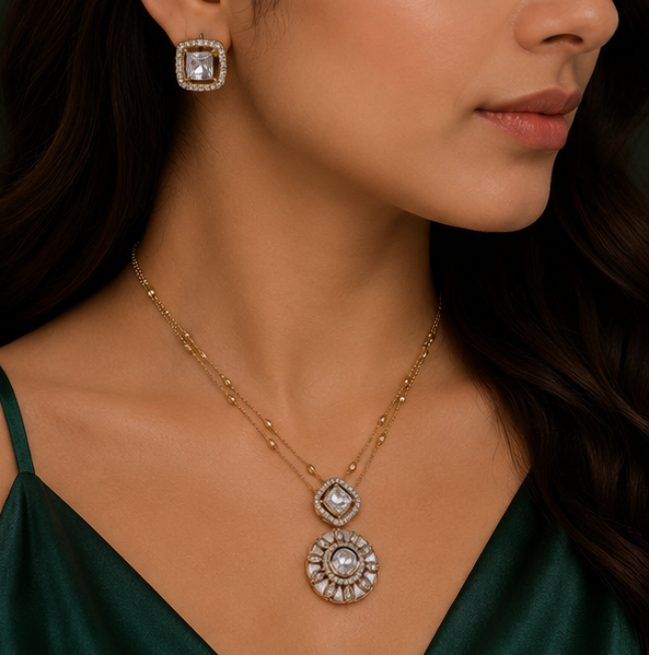 Royal Halo Pendant Set