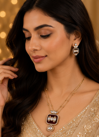 Royal Ruby Charm Pendant Set