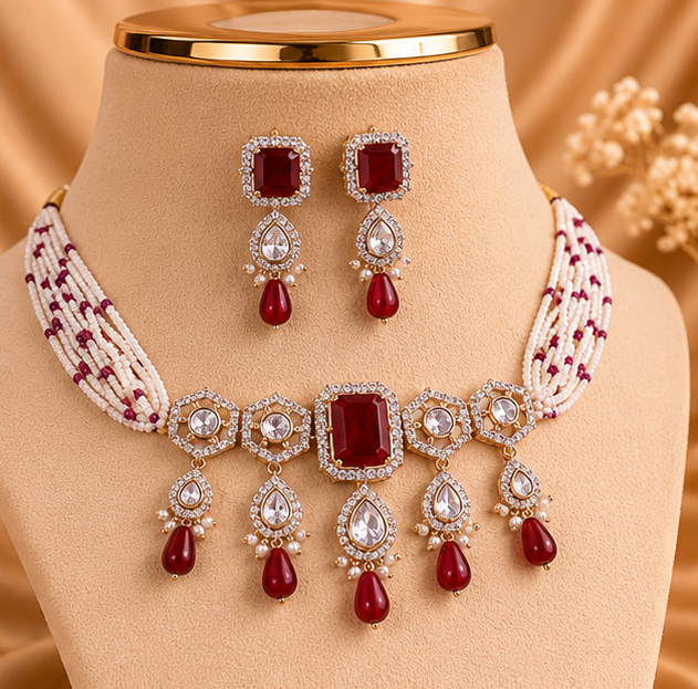 Ruby Royale Pearl Choker Set thumbnail