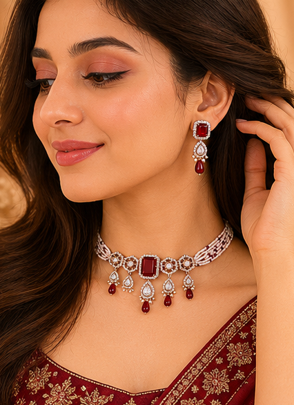 Ruby Royale Pearl Choker Set thumbnail