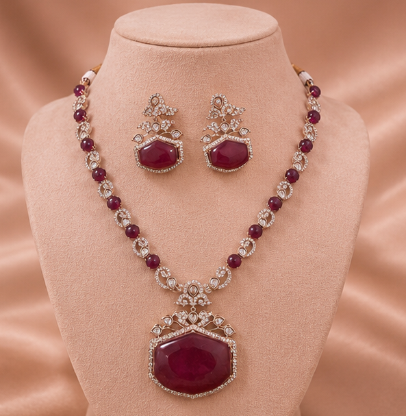 Ruby Majesty Necklace Set thumbnail