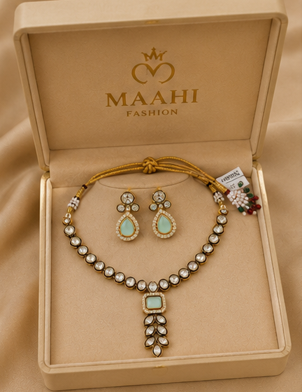 Aqua Moissanite Luxe Necklace Set thumbnail
