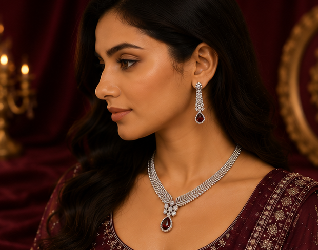 Ruby Royale AD Necklace Set thumbnail