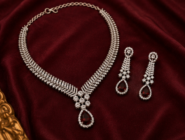 Ruby Royale AD Necklace Set thumbnail
