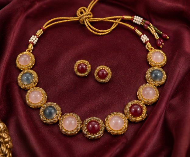 Royal Cat's Eye Statement Necklace Set thumbnail