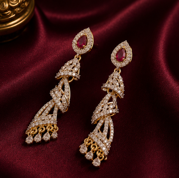 Ruby Royale Designer Drop Earrings thumbnail