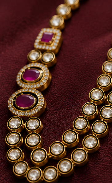 Ruby Royale AD Mix Dori Necklace Set thumbnail