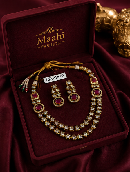 Ruby Royale AD Mix Dori Necklace Set thumbnail