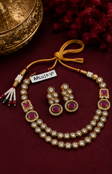 Ruby Royale AD Mix Dori Necklace Set thumbnail