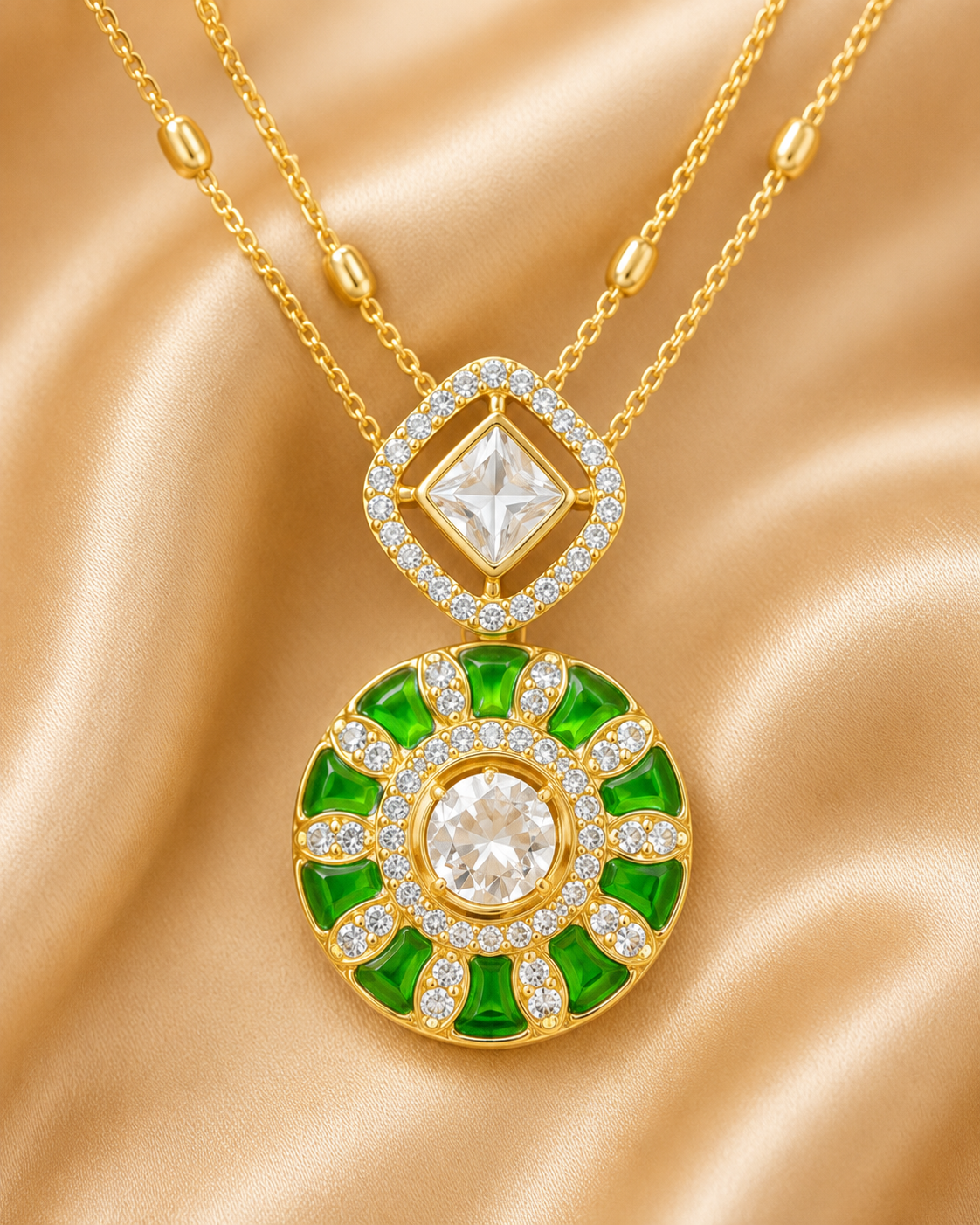 Emerald Aura Pendant Set thumbnail