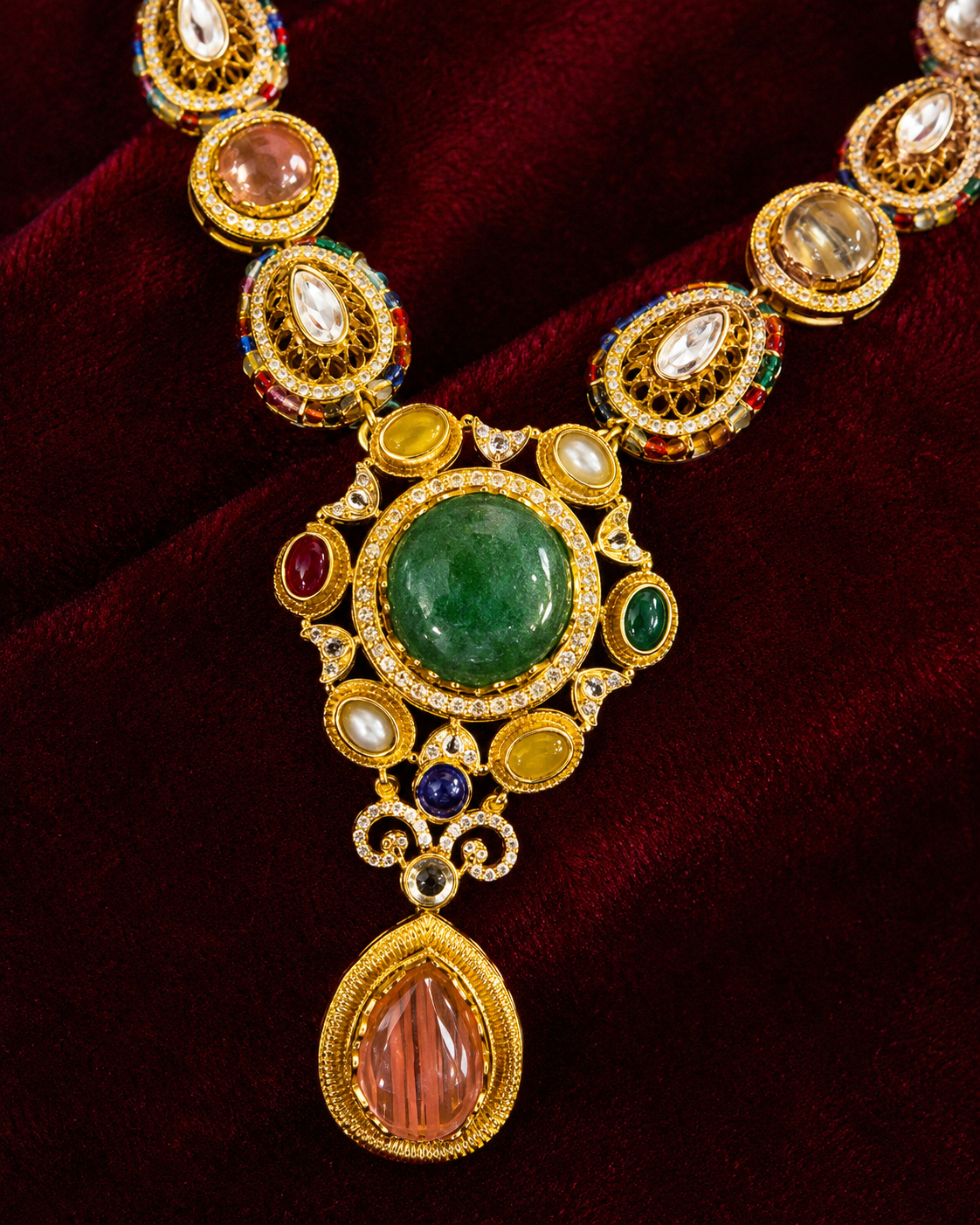 Navratna Royale Heritage Necklace Set thumbnail
