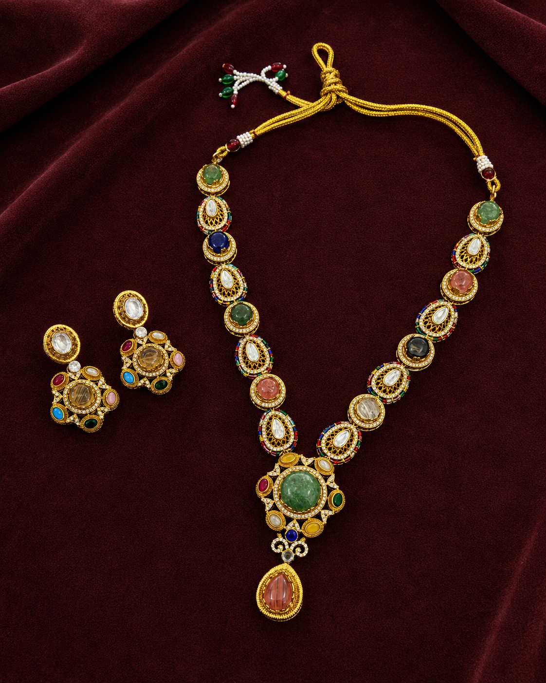 Navratna Royale Heritage Necklace Set thumbnail