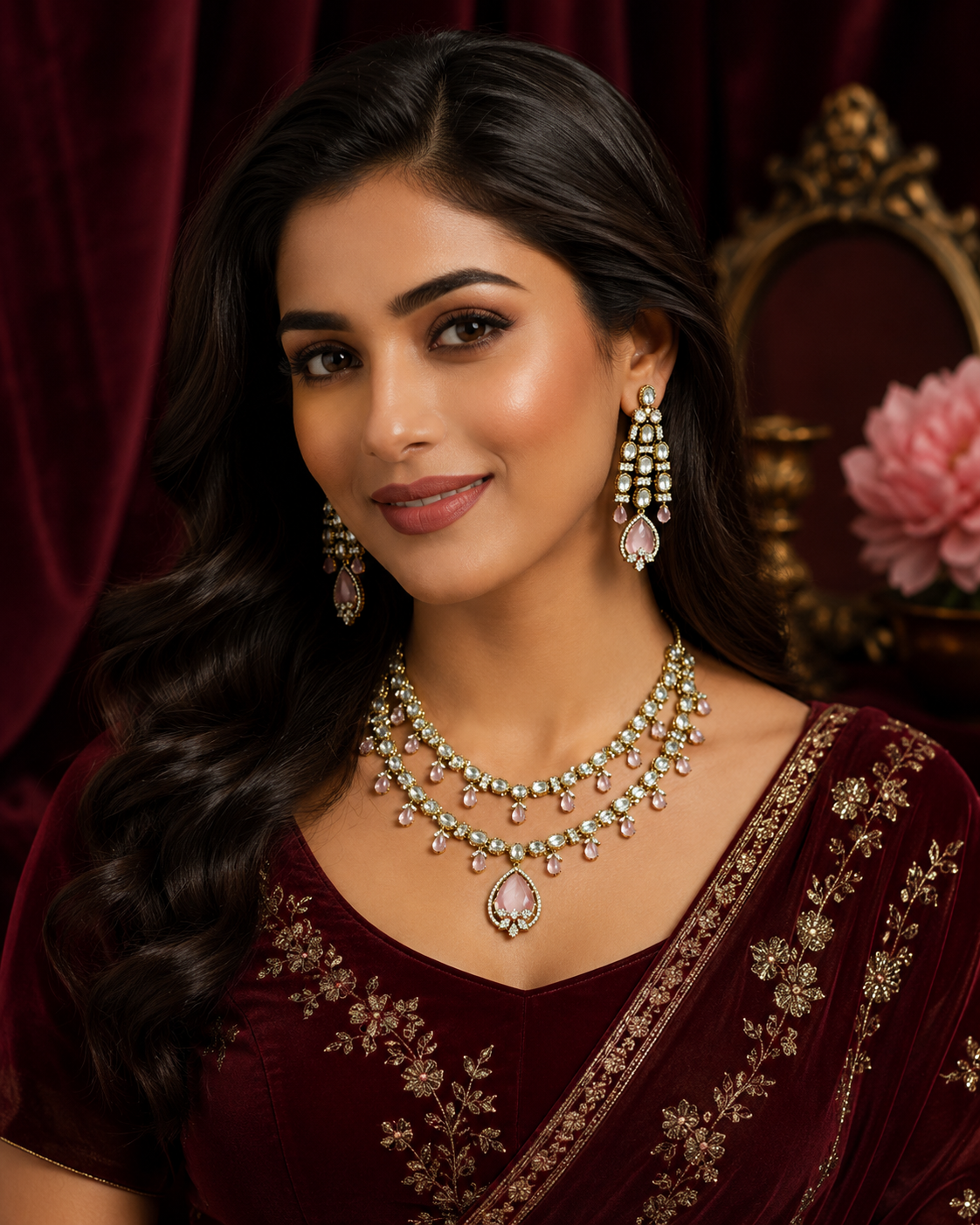 Blush Royale Kundan Necklace Set thumbnail