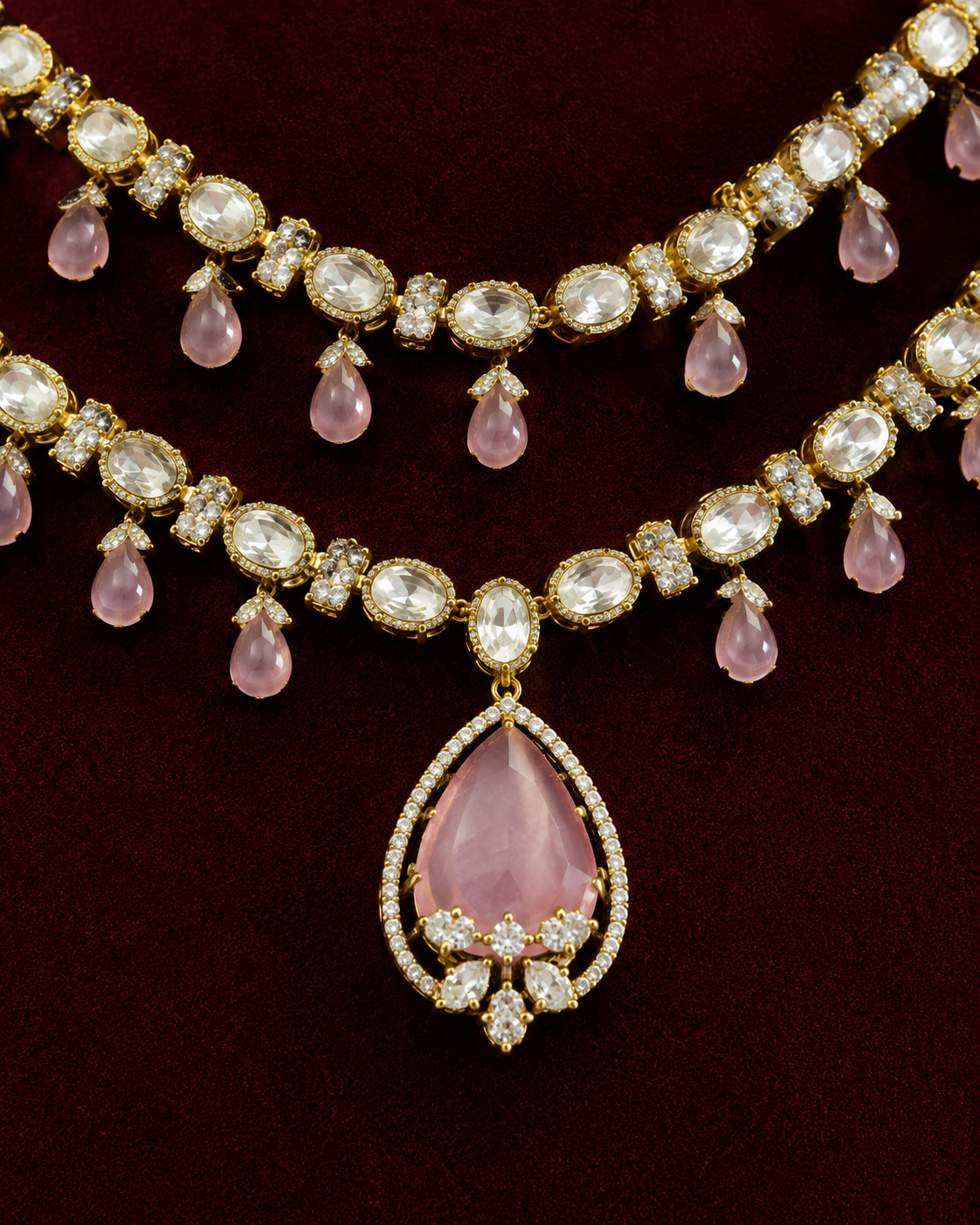 Blush Royale Kundan Necklace Set thumbnail