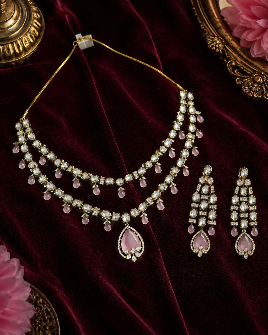 Blush Royale Kundan Necklace Set thumbnail