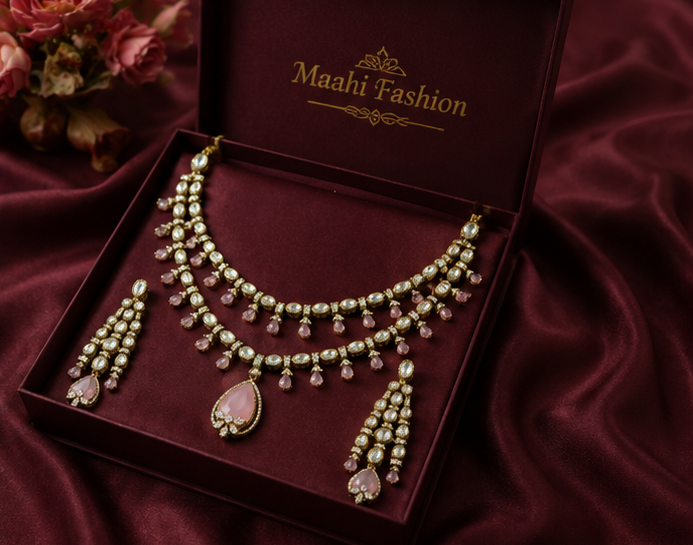 Blush Royale Kundan Necklace Set thumbnail