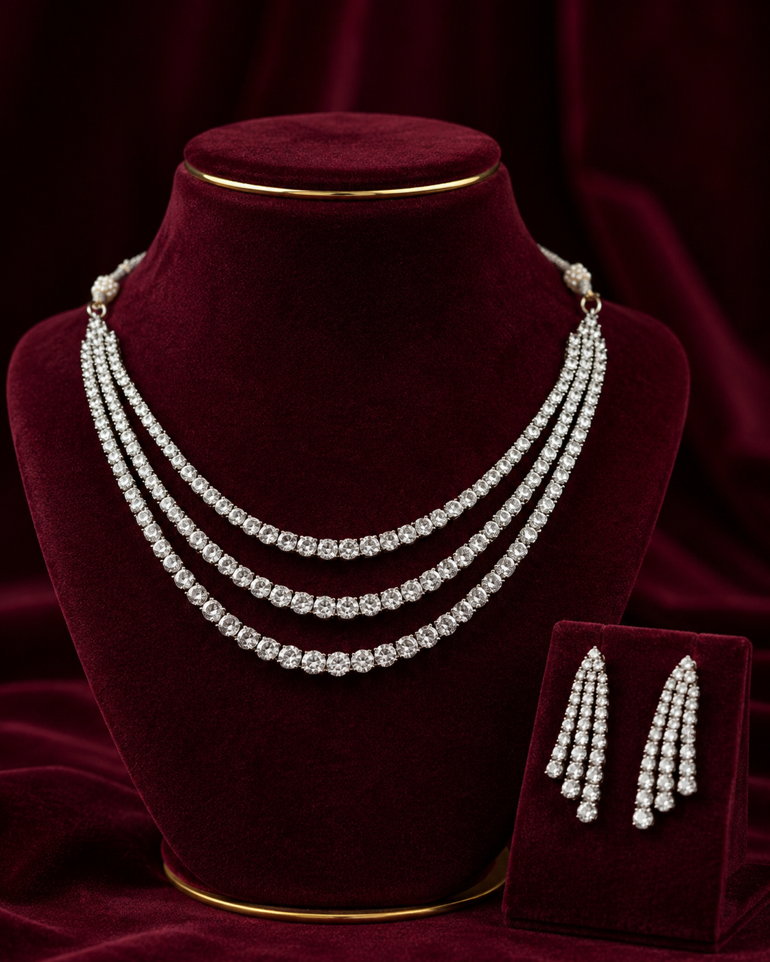 Celestial Triple Layer AD Necklace Set thumbnail