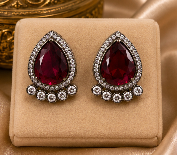 Azure Glow Teardrop Stud Earrings thumbnail