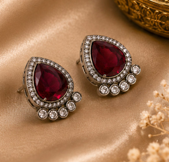 Azure Glow Teardrop Stud Earrings thumbnail