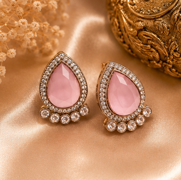 Azure Glow Teardrop Stud Earrings thumbnail